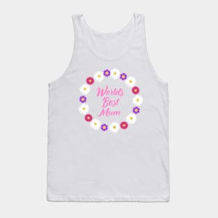 Worlds best mum floral design Tank Top